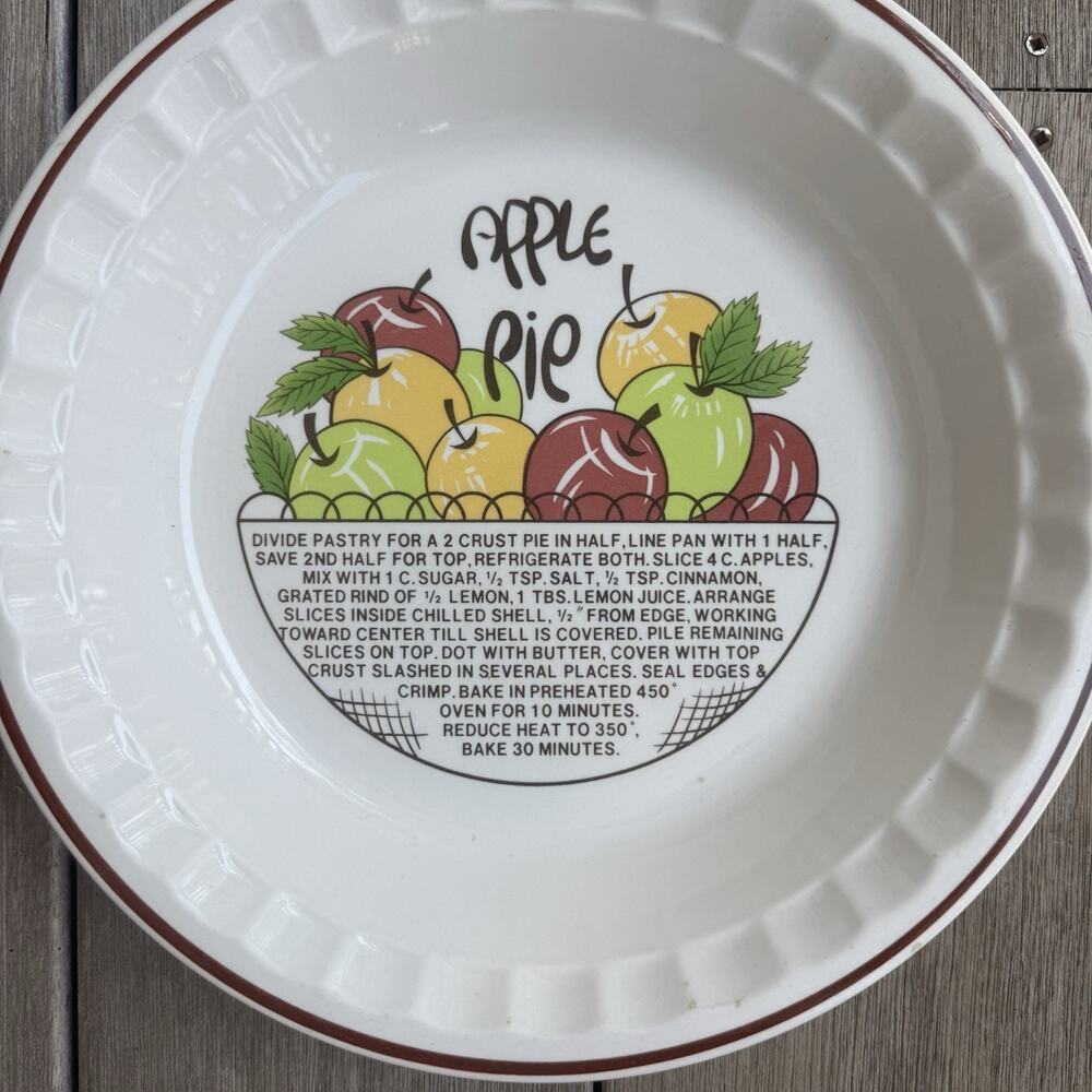 Hankook Apple Pie Plate Baking Dish Pie Recipe Vintage Granny CottageCore